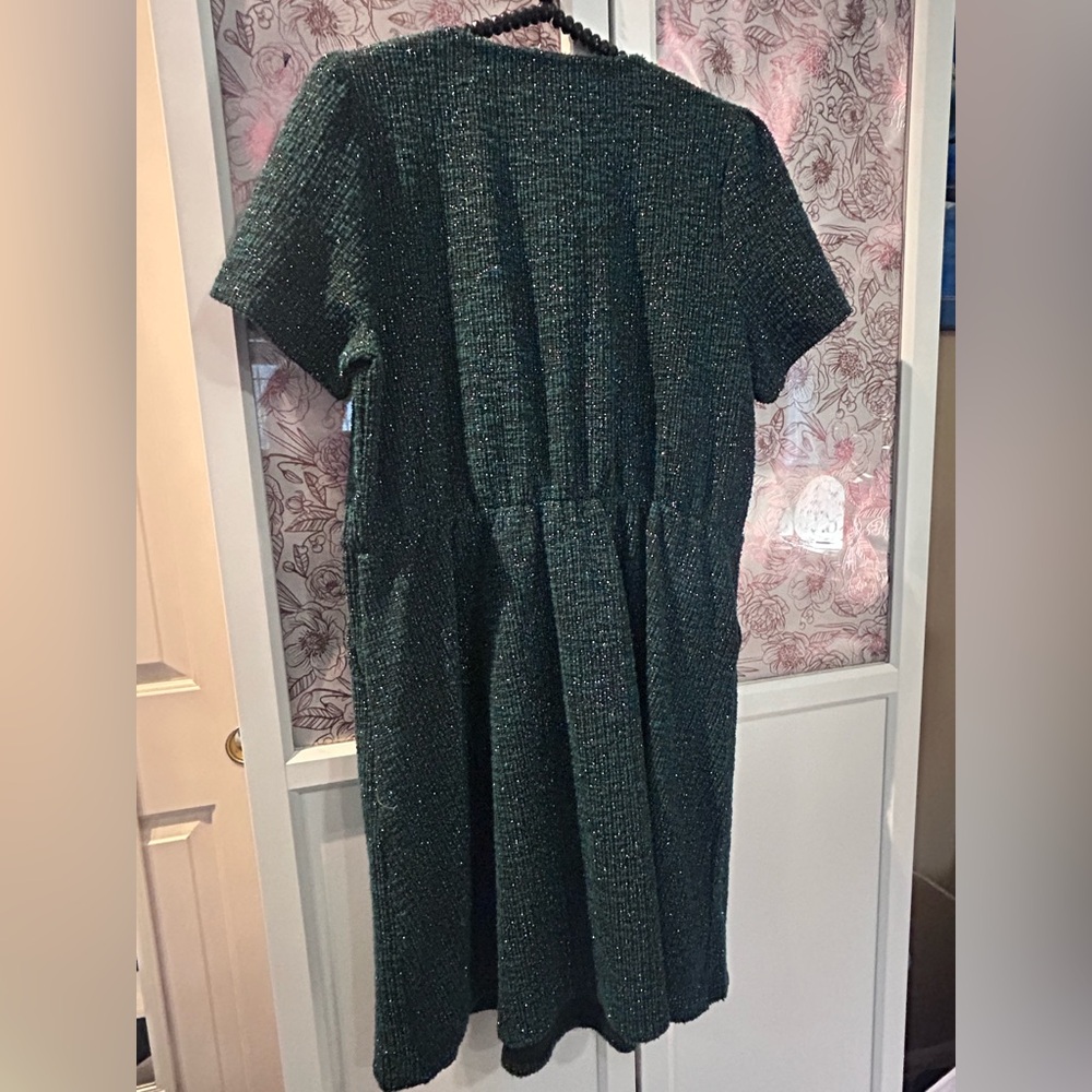 Draper James Shimmering Forest Green Knit Midi Dress - Picture 5 of 5